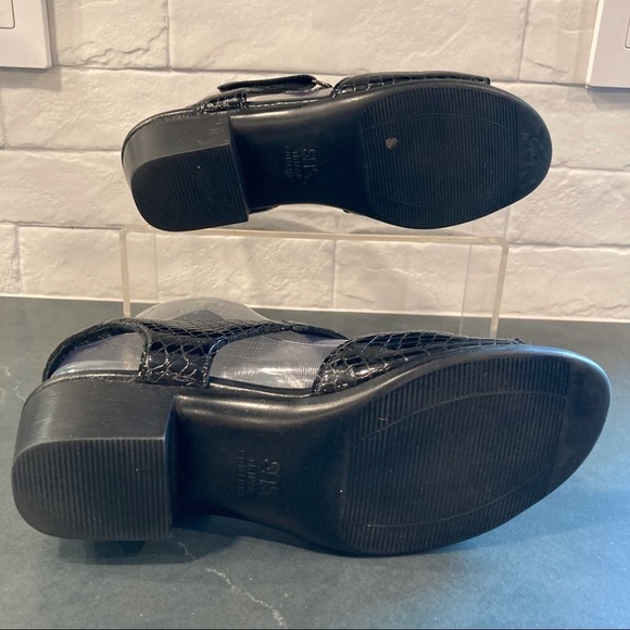 SAS sz 7.5 Suntimer Heel Strap Sandal black patent croc - Picture 10 of 13